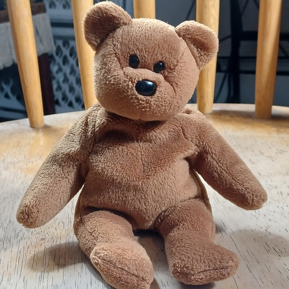 ✓Ty Beanie Babies  Teddy 1993 Brown Bear Plush Stuffed Animal Toy 9" tall - Picture 2 of 9